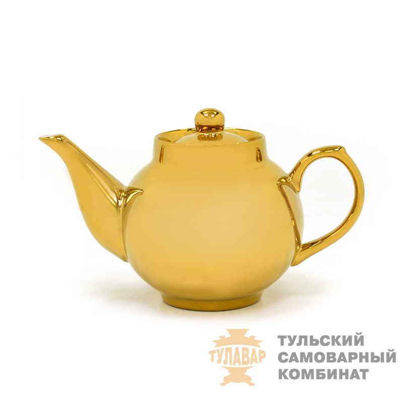 Чайник фарфоровый под латунь