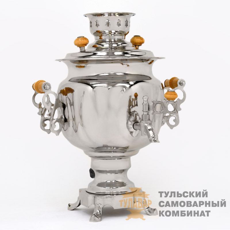 Самовар «Овал» электрический с защитой ТЭНа, 3 литра, никель