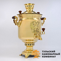 Самовар «Герб России» <br/>жаровой, 7л, латунный