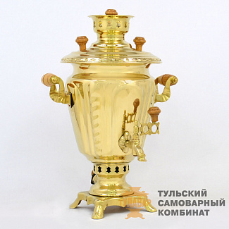 Самовар «Русская краса» на дровах, 3 литра, латунь. Обзор в 360˚