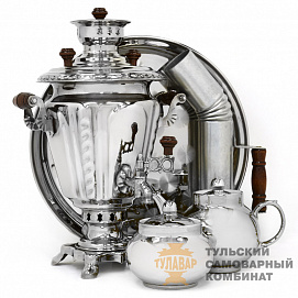 Набор «Русская краса» на дровах, 3 литра, 5 предметов, никель