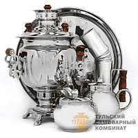 Самовар «Овал» <br/>жаровой, 3л, никелированный
