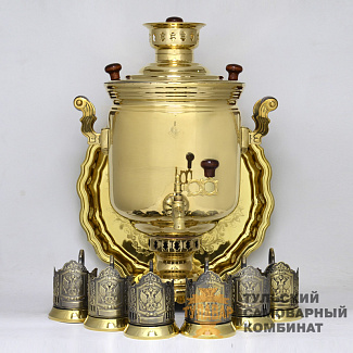 Набор «Юбилейный» самовар, поднос, подстаканники. Обзор в 360˚