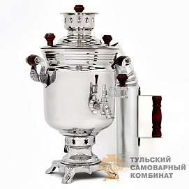 Самовар «Светоч» жаровой формы банка, 3 литра, никелированный