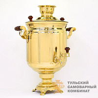 Самовар «Банка гранный»<br/>электрический, 10л, латунь