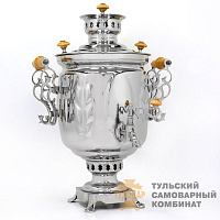 Самовар «Дубрава»<br/>жаровой, 5л, никелированный